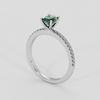 1.21 Ct. Bluish Green Sapphire Ring, 10K White Gold 2