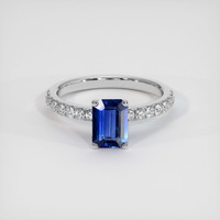 1.20 Ct. Blue Sapphire Ring, 10K White Gold 1