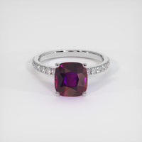 3.55 Ct. Purplish Pink Sapphire Ring, 10K White Gold 1