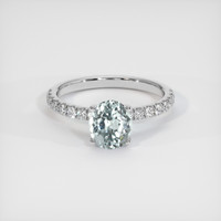 1.06 Ct. Greyish Blue Sapphire Ring, 10K White Gold 1
