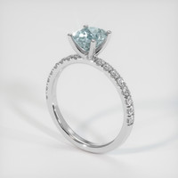 1.06 Ct. Greyish Blue Sapphire Ring, 10K White Gold 2