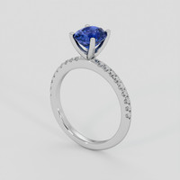 1.75 Ct. Blue Sapphire Ring, 14K White Gold 2