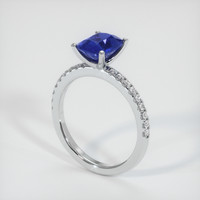 1.93 Ct. Blue Sapphire Ring, 14K White Gold 2
