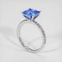 4.06 Ct. Sapphire Ring, 14K White Gold 2