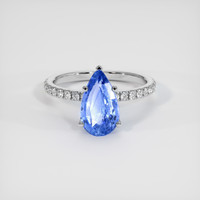 3.04 Ct. Blue Sapphire Ring, 14K White Gold 1