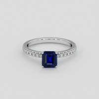 1.25 Ct. Blue Sapphire Ring, 14K White Gold 1