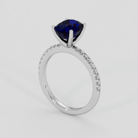 3.12 Ct. Blue Sapphire Ring, 14K White Gold 2
