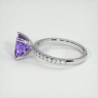 2.39 Ct. Violetish Blue Tanzanite Ring, 14K White Gold 4