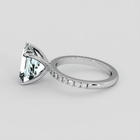 4.33 Ct. Blue Aquamarine Ring, 14K White Gold 4