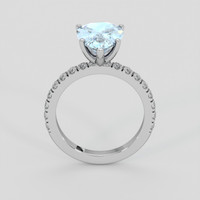 2.63 Ct. Blue Aquamarine Ring, 14K White Gold 3