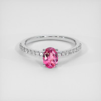 0.80 Ct. Sapphire Ring, 14K White Gold 1