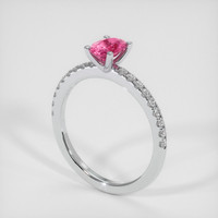 0.80 Ct. Reddish Pink Sapphire Ring, 14K White Gold 2