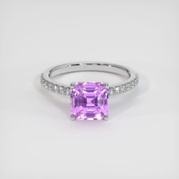 3.04 Ct. Purplish Pink Sapphire Ring, 14K White Gold 1