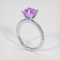 3.04 Ct. Purplish Pink Sapphire Ring, 14K White Gold 2