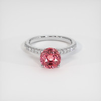 3.07 Ct. Padparadscha Sapphire Ring, 14K White Gold 1