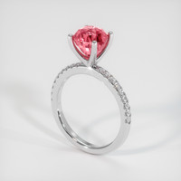3.07 Ct. Padparadscha Sapphire Ring, 14K White Gold 2
