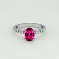 2.04 Ct. Pink Sapphire Ring, 14K White Gold 1