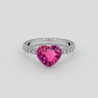 2.04 Ct. Pink Sapphire Ring, 14K White Gold 1