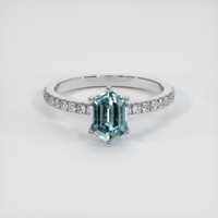 1.42 Ct. Sapphire Ring, 14K White Gold 1