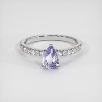 0.89 Ct. Purple Sapphire Ring, 14K White Gold 1
