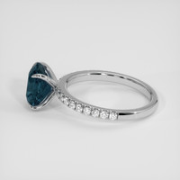 2.56 Ct. Greenish Blue Sapphire Ring, 14K White Gold 4