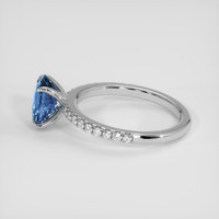 2.05 Ct. Greenish Blue Sapphire Ring, 14K White Gold 4