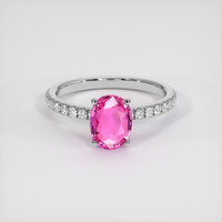 1.58 Ct. Pink Sapphire Ring, 14K White Gold 1