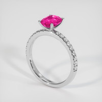 1.58 Ct. Pink Sapphire Ring, 14K White Gold 2