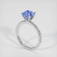 2.21 Ct. Blue Sapphire Ring, 14K White Gold 2