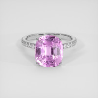 4.04 Ct. Pink Sapphire Ring, 14K White Gold 1