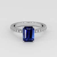 2.67 Ct. Blue Sapphire Ring, 14K White Gold 1