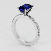 2.67 Ct. Blue Sapphire Ring, 14K White Gold 2