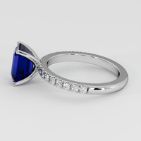 2.67 Ct. Blue Sapphire Ring, 14K White Gold 4