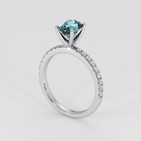 1.88 Ct. Greenish Blue Sapphire Ring, 14K White Gold 2