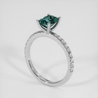 1.36 Ct. Bluish Green Sapphire Ring, 14K White Gold 2