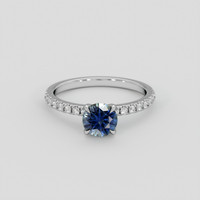 1.01 Ct. Greenish Blue Sapphire Ring, 14K White Gold 1