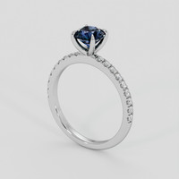 1.01 Ct. Greenish Blue Sapphire Ring, 14K White Gold 2