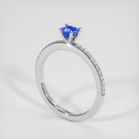 0.55 Ct. Sapphire Ring, 14K White Gold 2