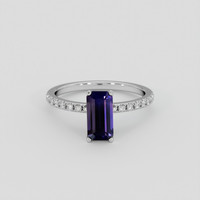 2.60 Ct. Color Change Sapphire Ring, 14K White Gold 1