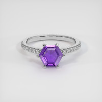 1.45 Ct. Sapphire Ring, 14K White Gold 1