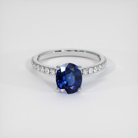 1.29 Ct. Blue Sapphire Ring, 14K White Gold 1