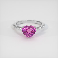 3.22 Ct. Sapphire Ring, 14K White Gold 1
