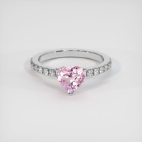 1.60 Ct. Pink Sapphire Ring, 14K White Gold 1