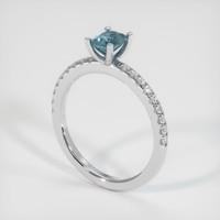 0.72 Ct. Sapphire Ring, 14K White Gold 2