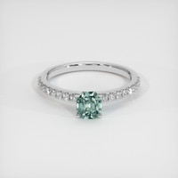 0.79 Ct. Sapphire Ring, 14K White Gold 1