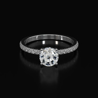 1.55 Ct. White Sapphire Ring, 14K White Gold 1