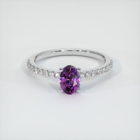 0.78 Ct. Pinkish Purple Sapphire Ring, 14K White Gold 1