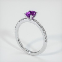 0.78 Ct. Pinkish Purple Sapphire Ring, 14K White Gold 2