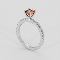 0.97 Ct. Orangish Brown Sapphire Ring, 14K White Gold 2