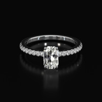 0.78 Ct. Sapphire Ring, 14K White Gold 1